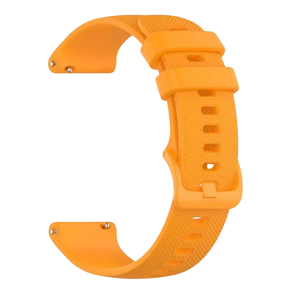 Bright orange silicone smartwatch watch strap with textured surface and adjustable buckle for Garmin Vivoactive and Forerunner