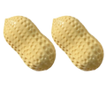 Two beige textured plastic soap balls shaped as peanuts for stress relief and fidget toy use
