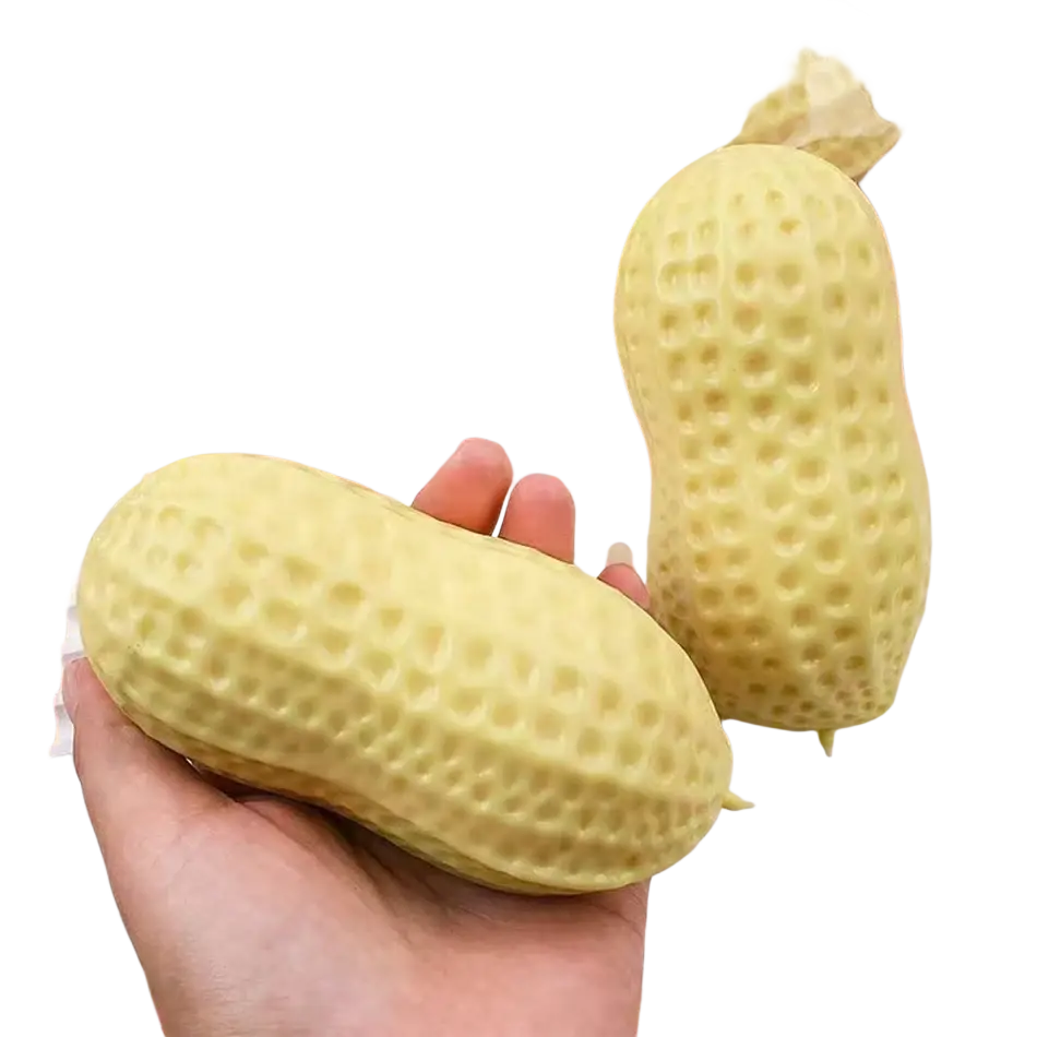 Yellow textured peanut-shaped soap ball stress relief fidget toy designed for effective stress relief and relaxation