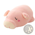 Soft pink plush pig toy with embroidered rosy cheeks and cream snout designed as a cartoon pillow doll gift