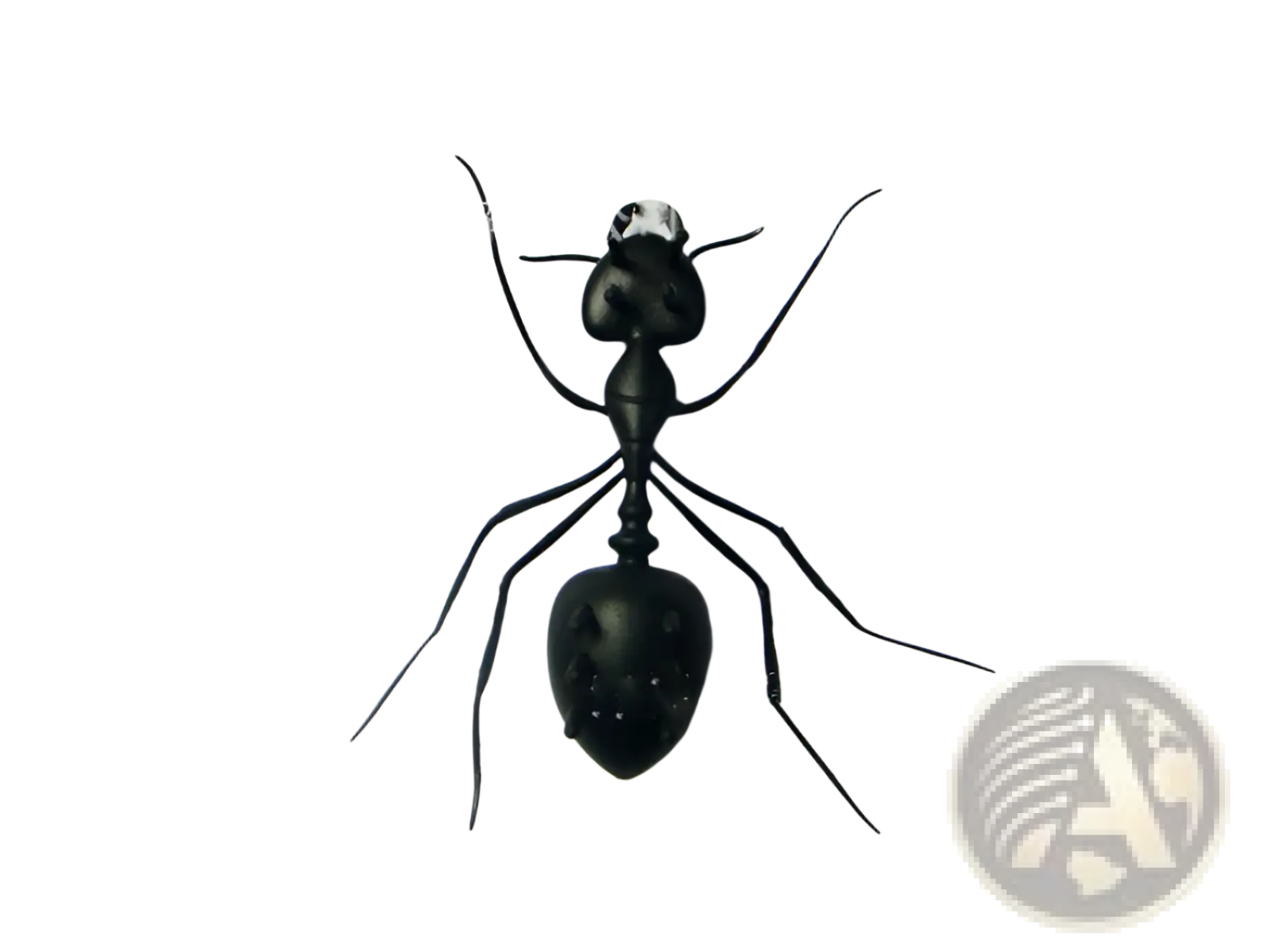 Black ant-shaped solar electronic robot toy for kids with glossy finish and detailed segmented body 93mm