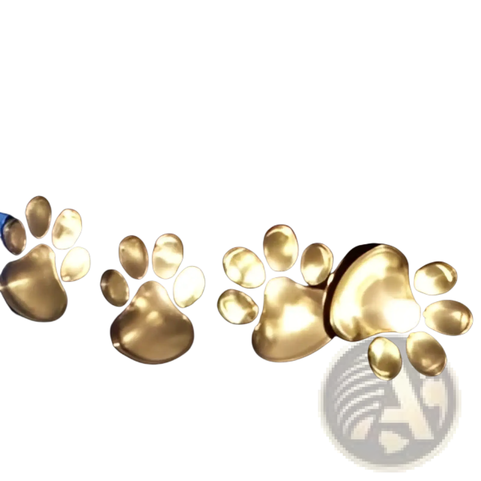 Solar paw print lights led outdoor garden path decor with warm glowing golden paw prints and sleek metallic finish