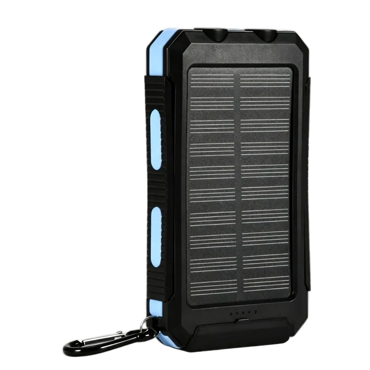 Black and blue rugged solar power bank 20000mah portable charger with high capacity for outdoor use