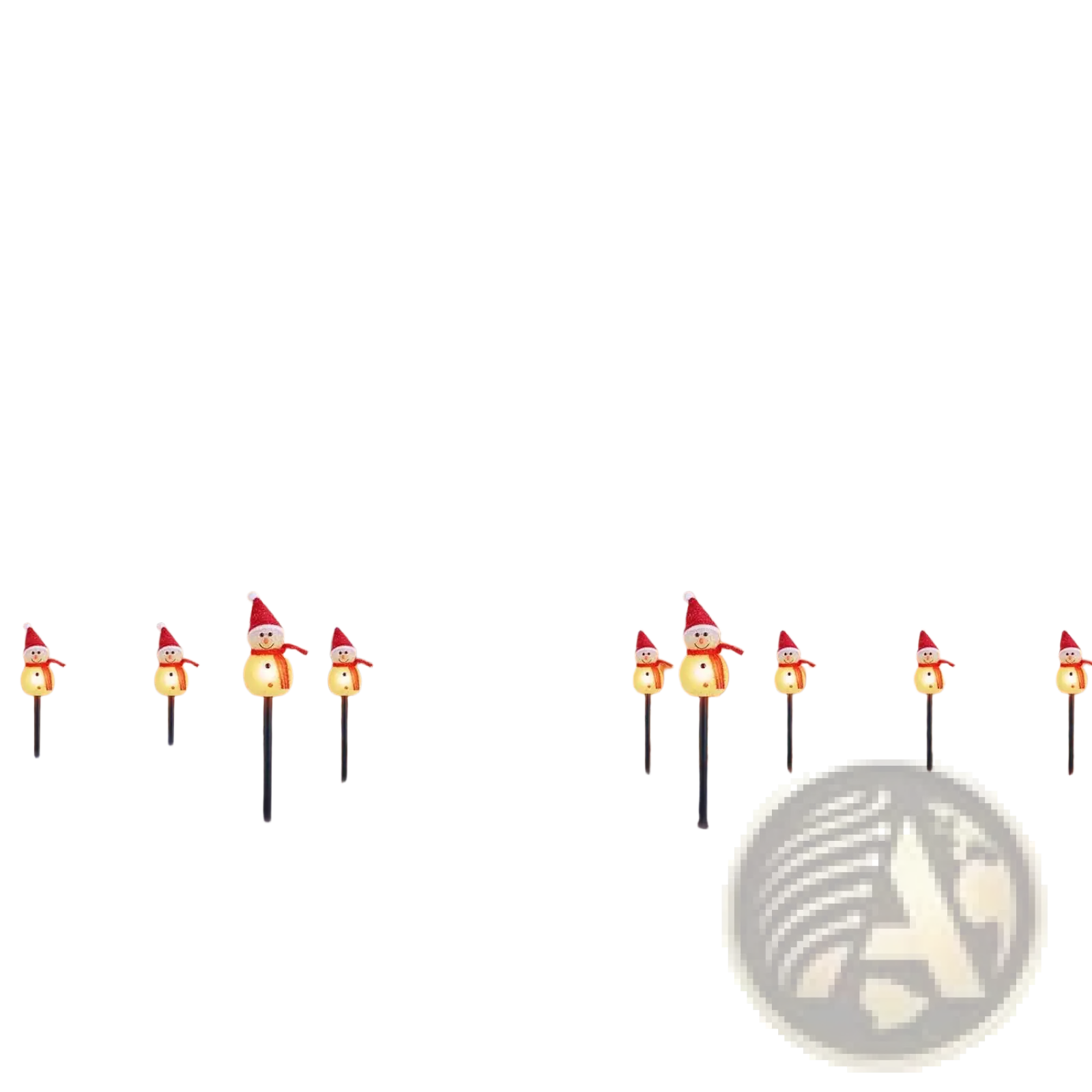 Solar snowman garden stake lights 3 pack ip55 waterproof with red hats and scarves illuminated from within