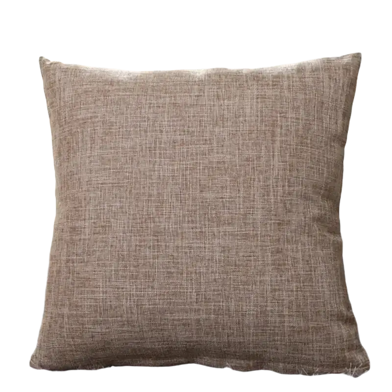 Beige textured linen throw pillow with 45x45cm solid color cotton linen cushion cover