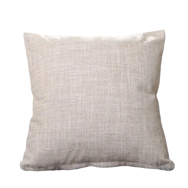 Beige cotton linen cushion cover 45x45cm with linen texture and subtle woven pattern solid color cushion cover