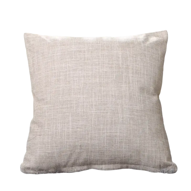 Beige linen-textured solid color cushion cover 45x45cm made of cotton linen for home decor