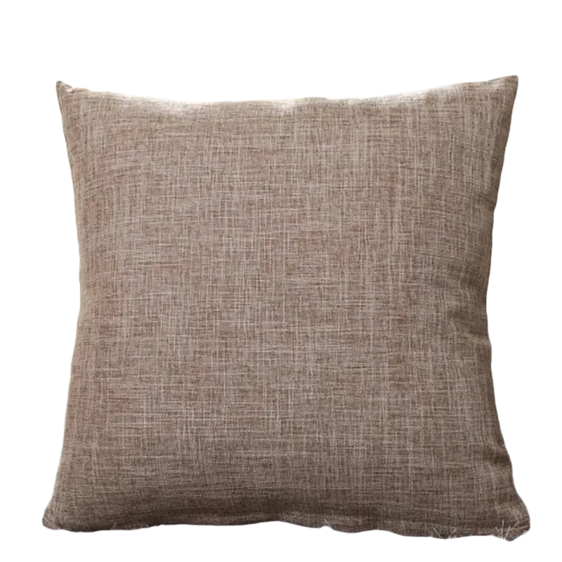 Beige woven fabric cushion cover 45x45cm solid color made of cotton linen for home decor