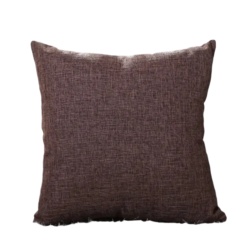 Brown textured cotton linen cushion cover 45x45cm solid color throw pillow for home decor