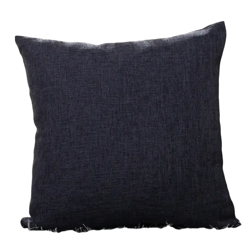 Dark gray textured cotton linen cushion cover 45x45cm solid color for decorative throw pillows