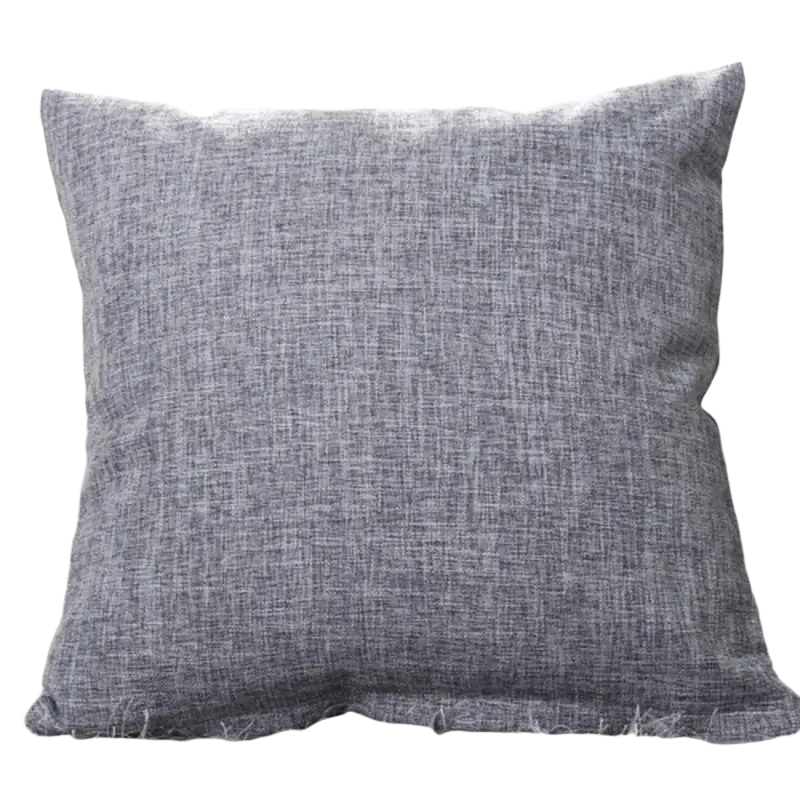 Gray textured solid color cushion cover 45x45cm in cotton linen with a subtle woven pattern