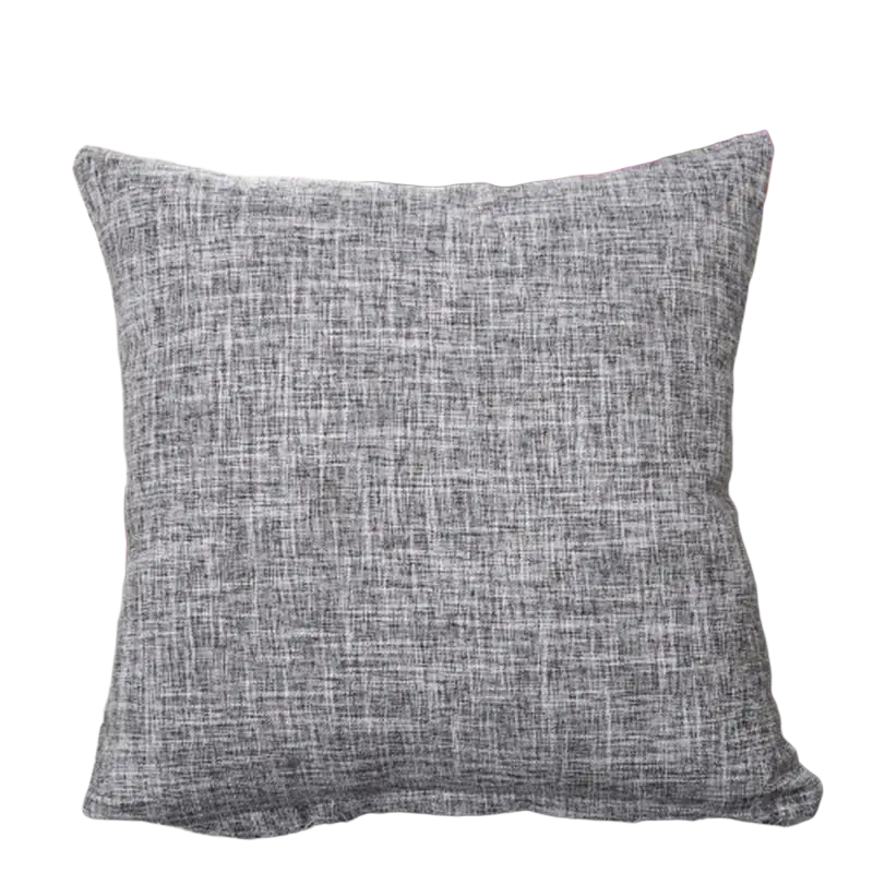 Gray textured cotton linen cushion cover 45x45cm solid color with subtle woven pattern for home decor