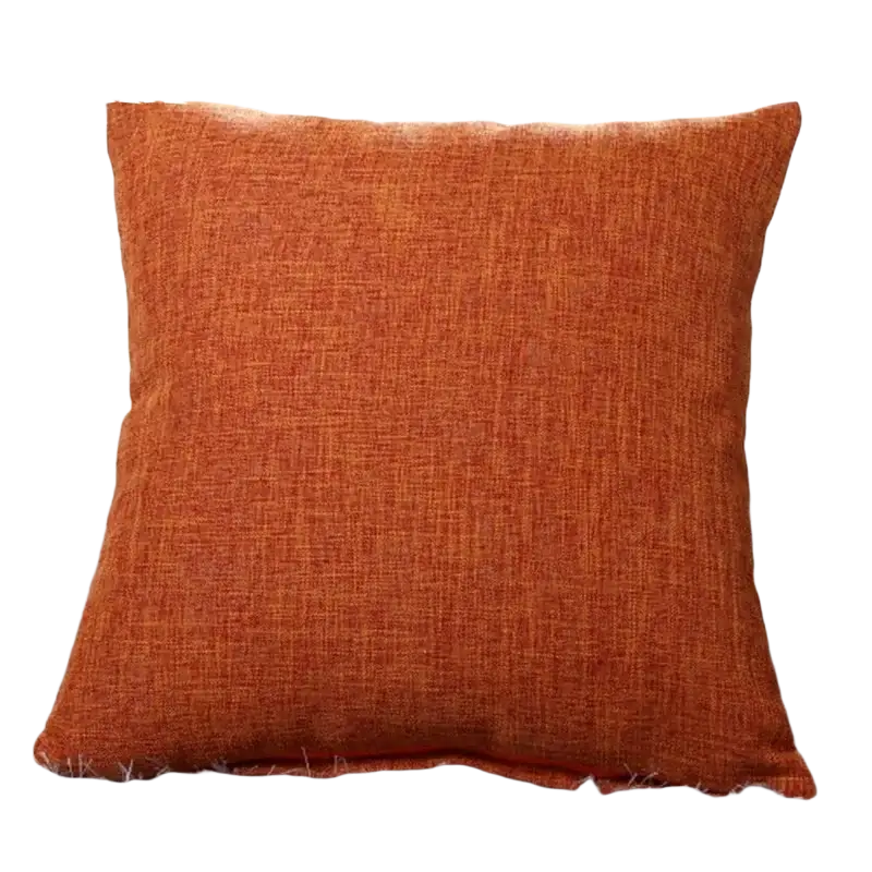 Orange textured cotton linen cushion cover 45x45cm by bonny riei solid color for home decor