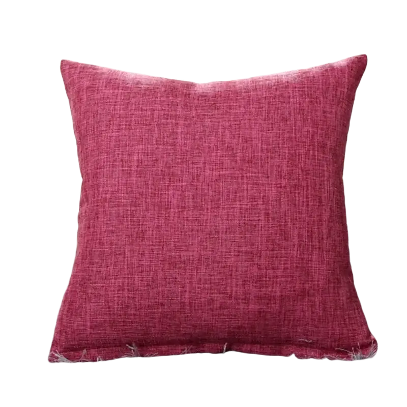 A square textured red cushion cover 45x45cm made of cotton linen with a woven fabric finish solid color cushion cover