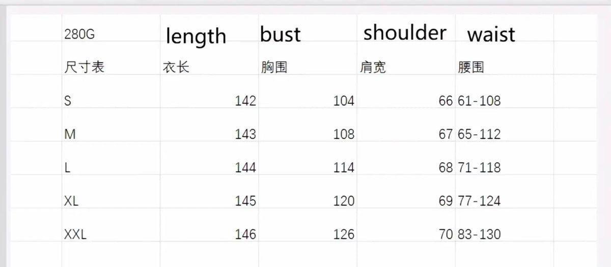 Size chart in centimeters for solid color short sleeve v neck wide leg jumpsuit 280g garment sizes s to xxl