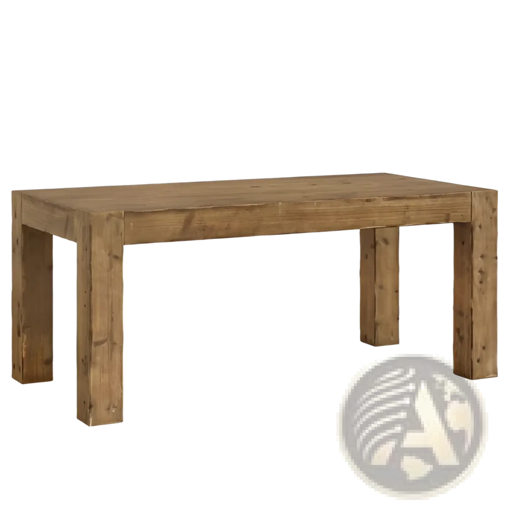 Rustic wooden dining table with thick sturdy legs and natural finish solid oak executive desk with stool 63 inch