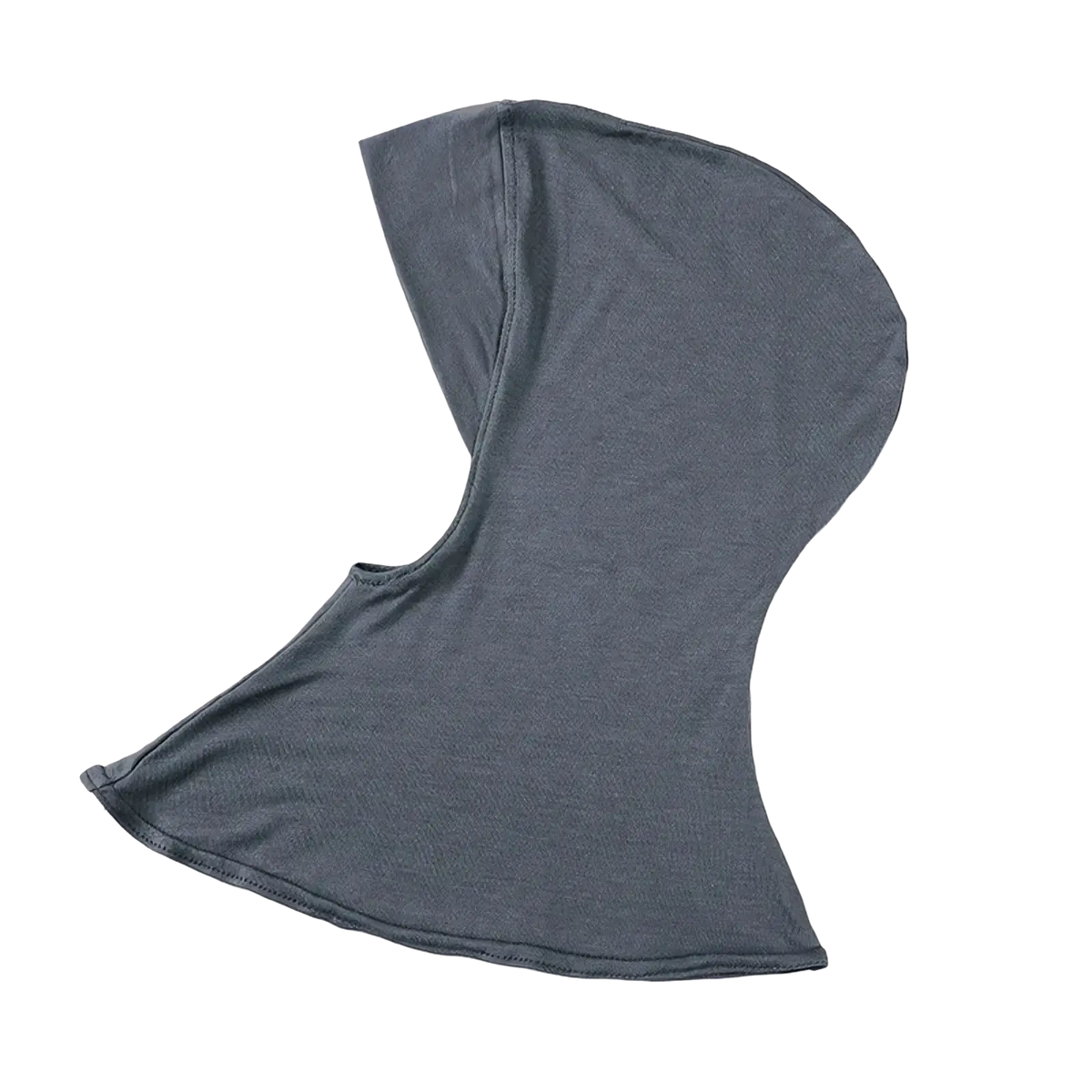 Dark gray seamless fabric balaclava with smooth texture and simple cut solid underscarf hijab cap