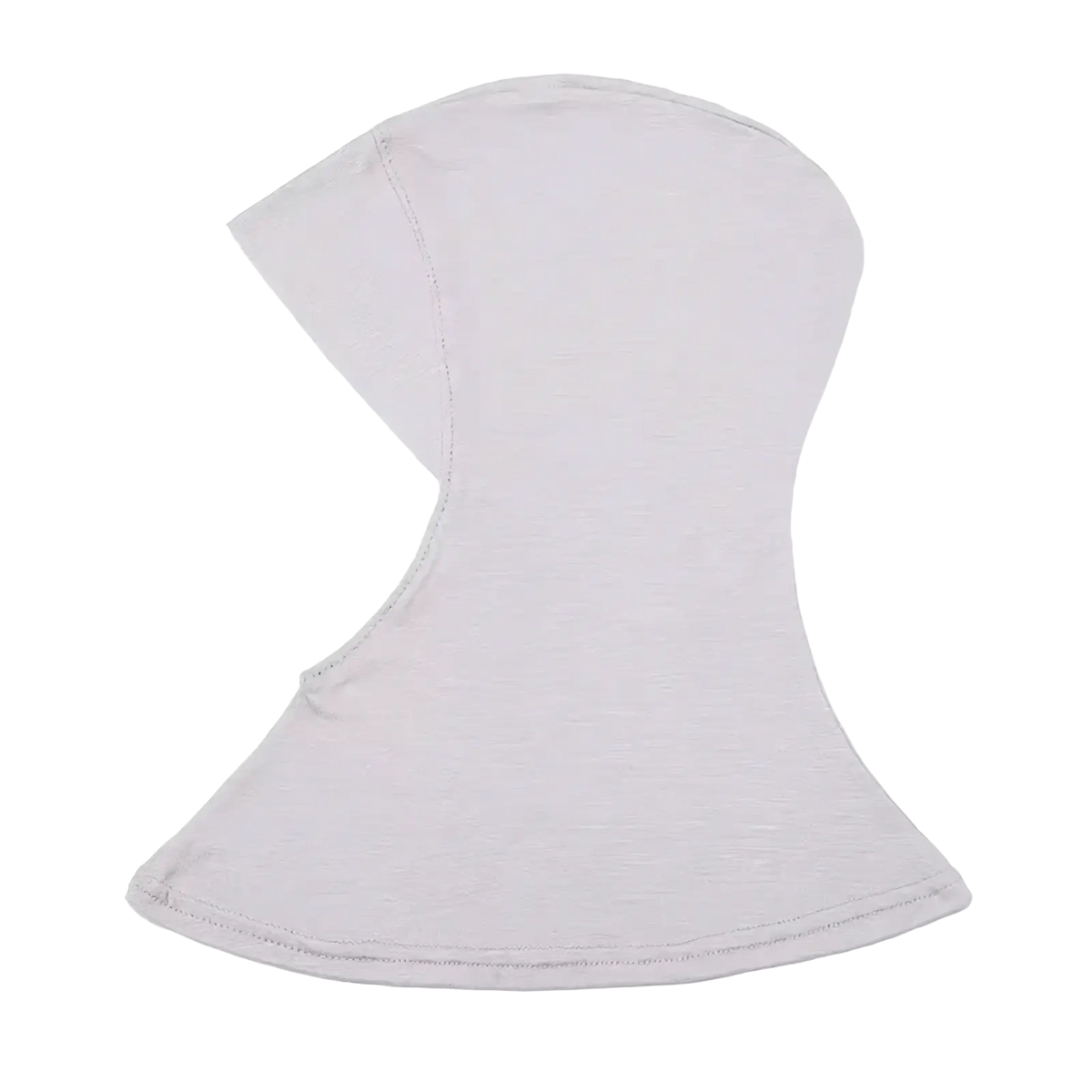 White solid underscarf hijab cap balaclava with smooth textured fabric and neatly stitched edges