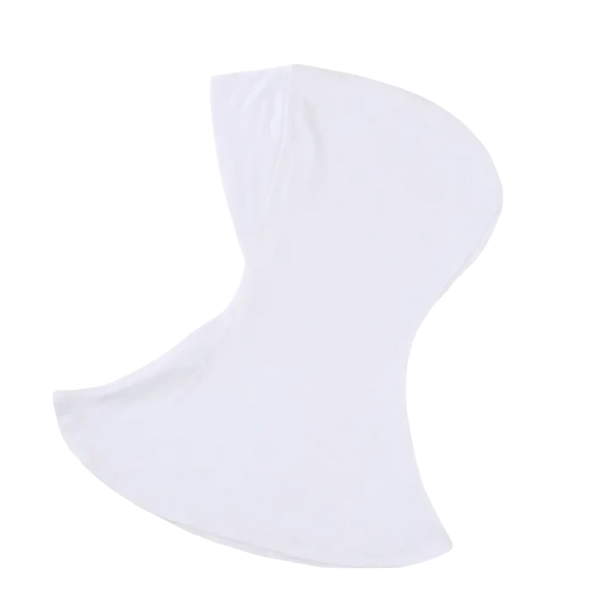 White soft fabric solid underscarf hijab cap with smooth texture and seamless design for comfortable wear
