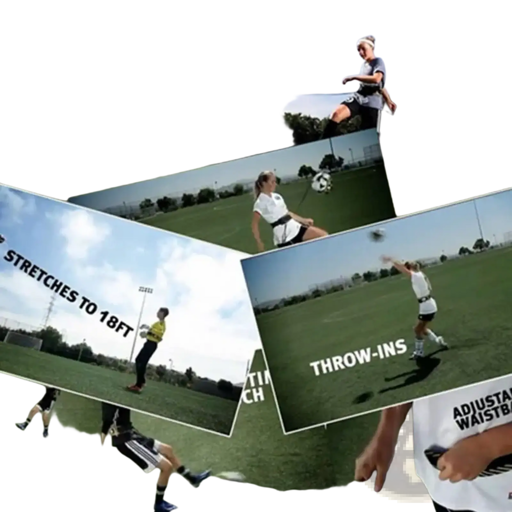 Yellow soccer ball with black panel design included with solo soccer kick trainer adjustable practice belt