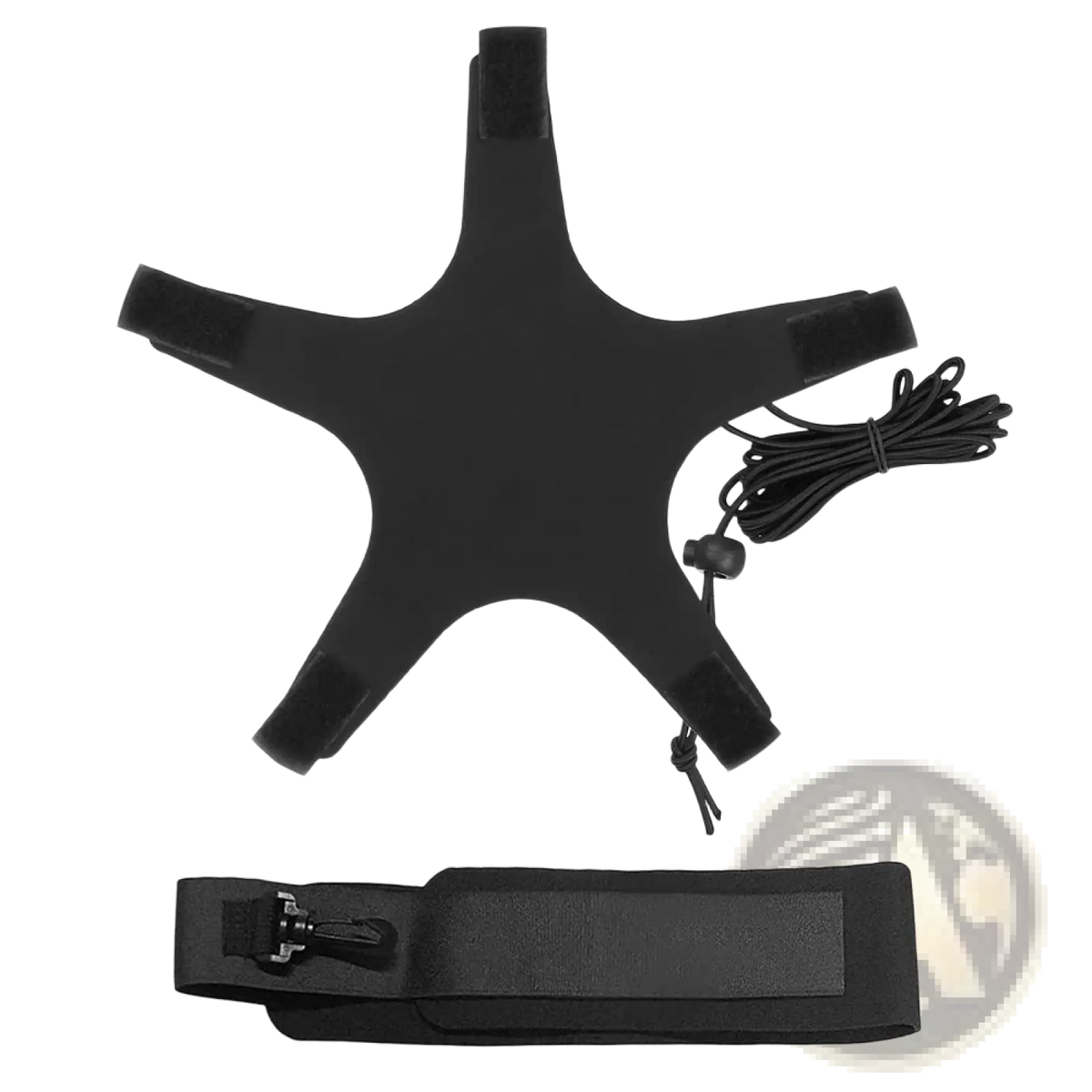 Black star-shaped solo soccer training belt kick trainer with adjustable straps and coiled cord for skill practice