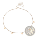 Gold-toned sparkling butterfly waist chain with rhinestone accents featuring delicate butterfly charms