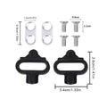 Black rubber SPD pedal cleats kit for mountain bikes with textured surface and integrated metal plate