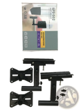 Black plastic sps-502 speaker wall mount brackets with adjustable metal arms and sturdy mounting kit