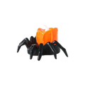 Black plastic spider-shaped candle holder with orange led candle back for electronic luminous night party atmosphere decoration