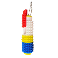 Colorful plastic spiked fidget roller with red, white, yellow, and blue segments for stress relief and fidgeting