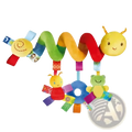 Colorful plush spiral baby activity stroller toy caterpillar with fabric tags for sensory development and play