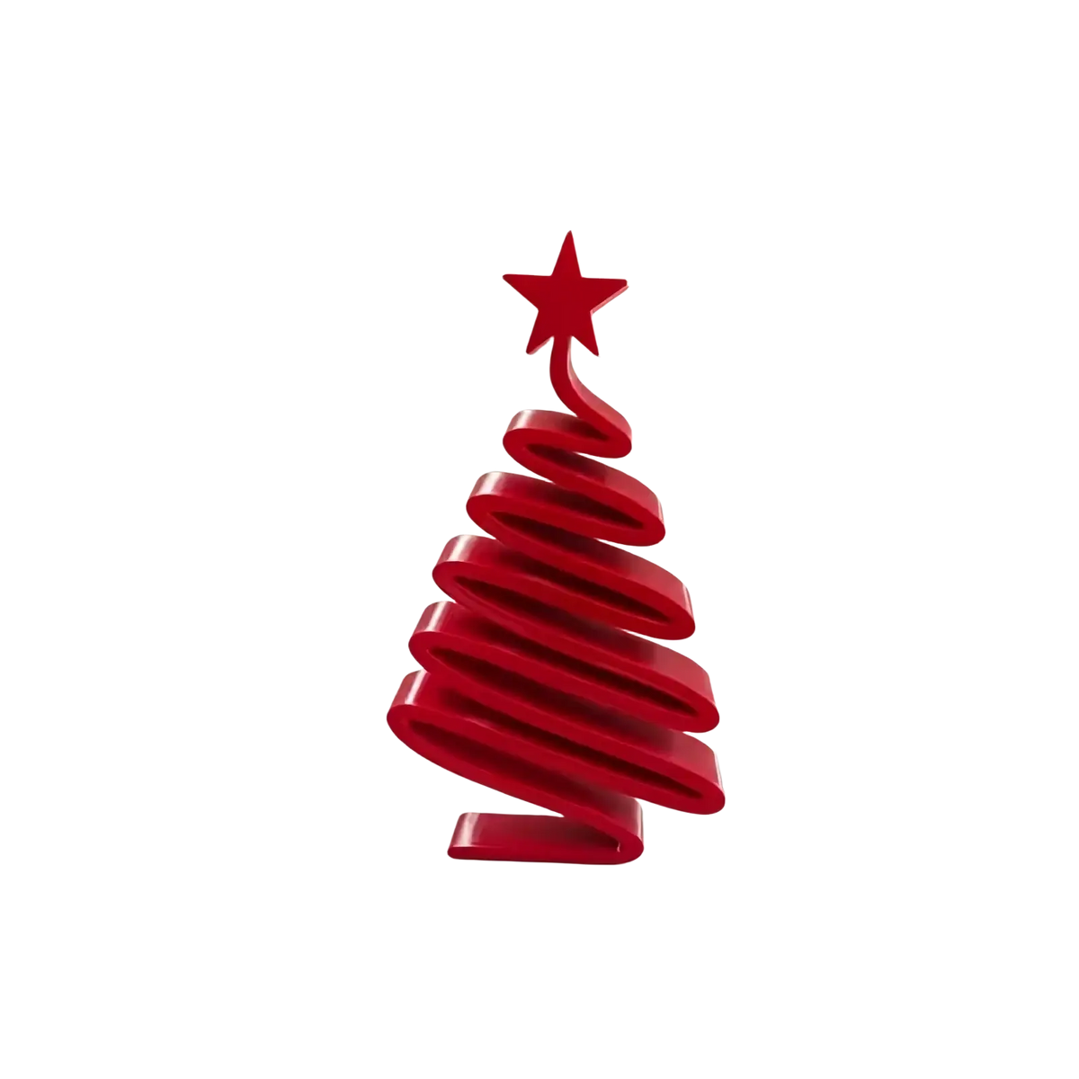Red spiral christmas tree desktop ornament featuring a star topper for holiday decor