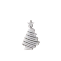 White ceramic spiral christmas tree desktop ornament with star topper and layered sculpted design for holiday decor