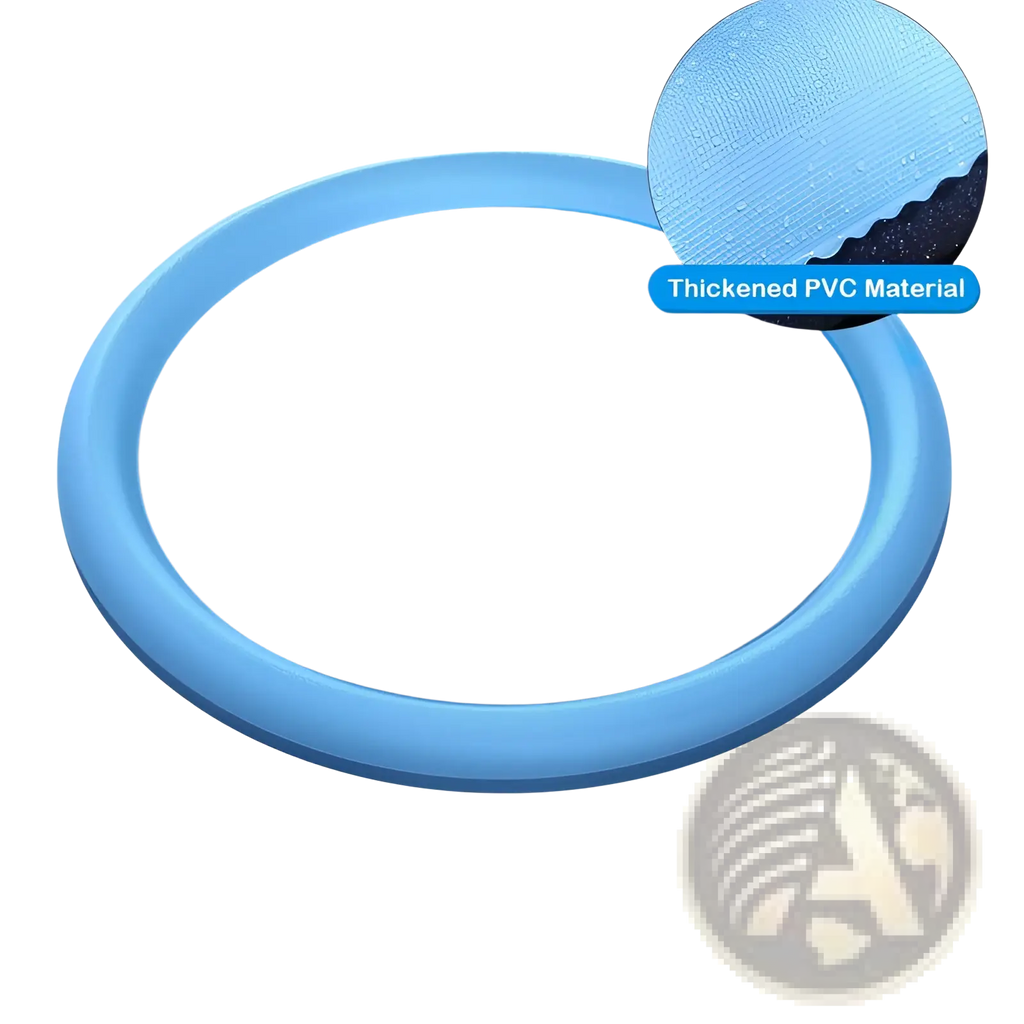Blue oval-shaped splash pad non-slip inflatable dog sprinkler mat with thickened PVC material surface