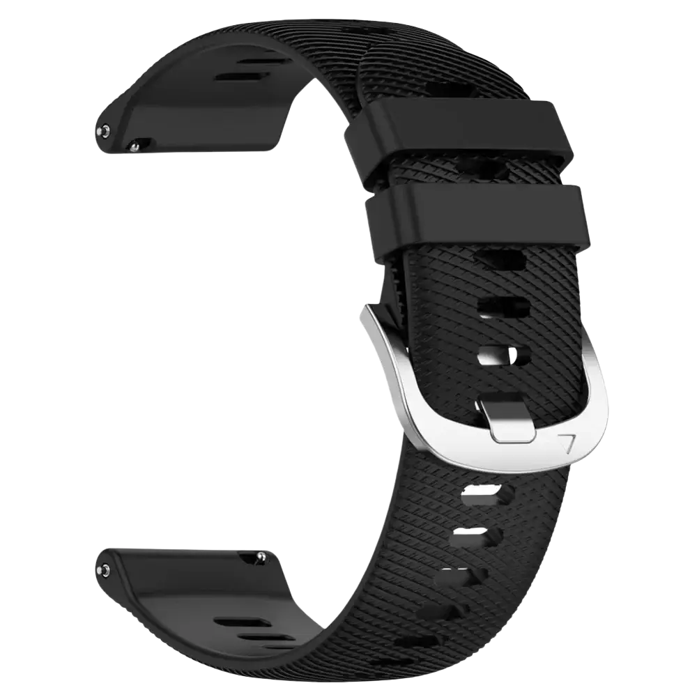 Black mesh sport watch strap for Ticwatch Pro Ultra LTE with silver-toned buckle engraved with number 7 in 22mm size