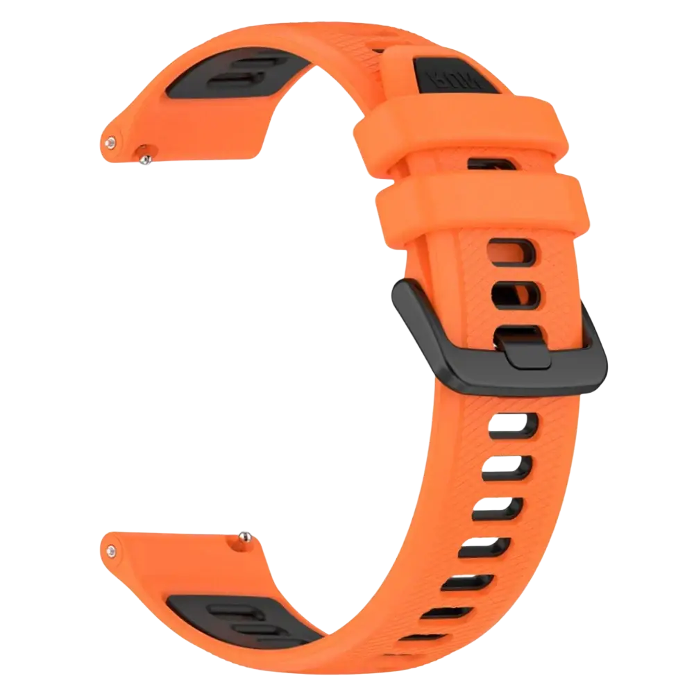 Bright orange silicone sport watch straps with black plastic buckle for Ticwatch Pro Ultra Lte 22mm band