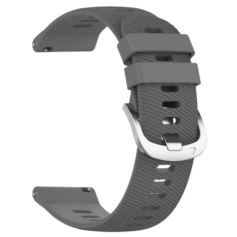 Gray textured silicone sport watch strap with silver metal buckle for ticwatch pro ultra lte 22mm models