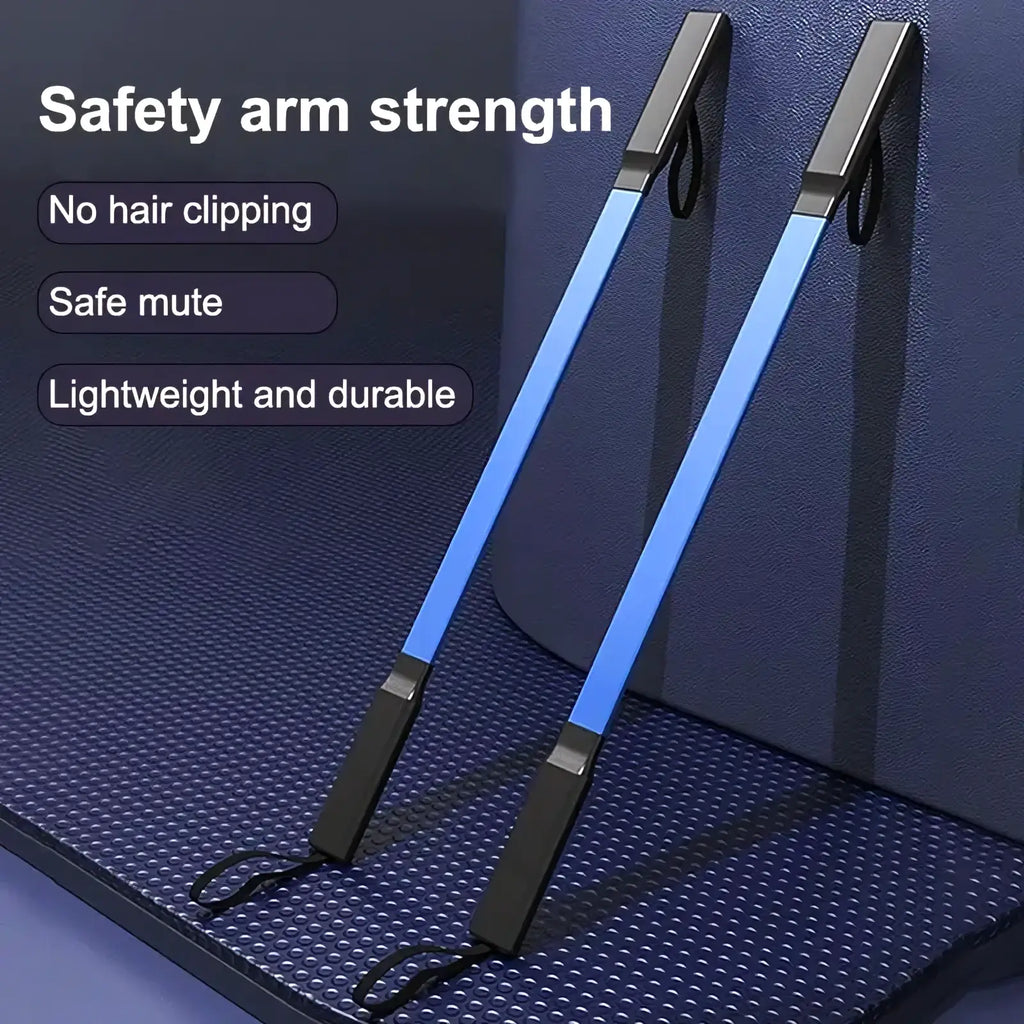 Spring arm exerciser in blue and black with a sleek lightweight design for upper body strength training