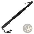 Black 60kg spring chest and arm exerciser fitness bar with textured grip handles and coiled spring design