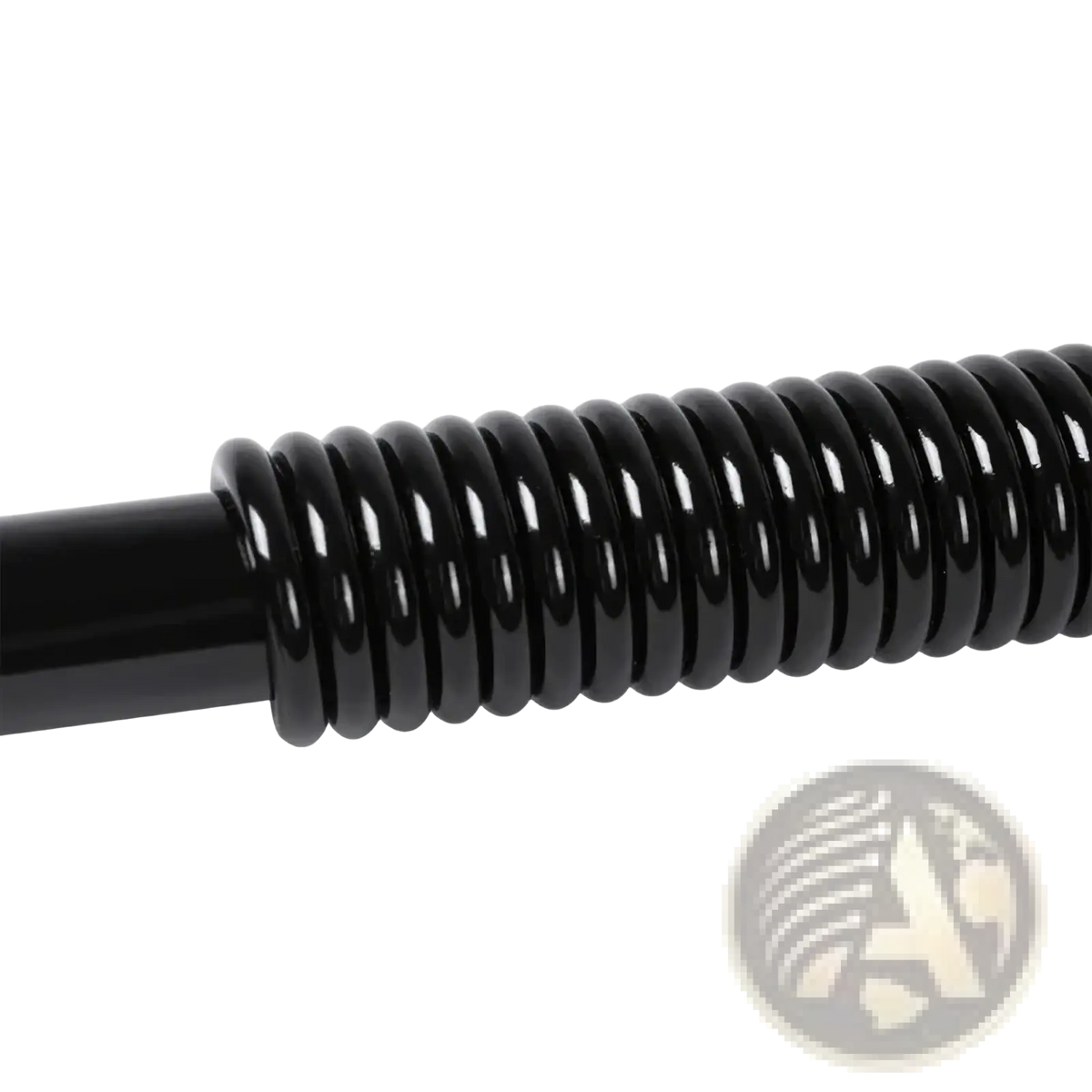 Black coiled spring with a smooth glossy finish for spring chest and arm exerciser fitness bar durability and flexibility