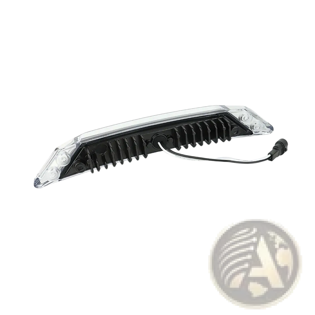 Clear acrylic led tail light with black heat sink and wiring for Can-am Spyder Rt auxiliary driving light 2020-2022 back view