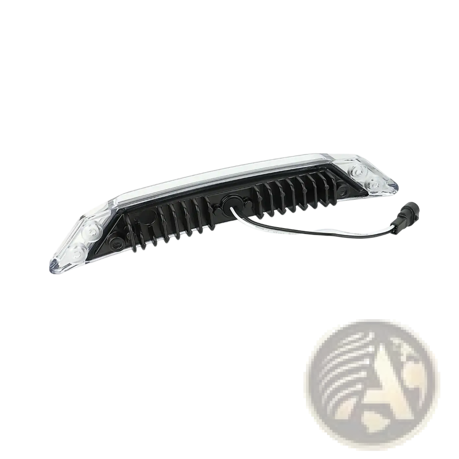 Clear acrylic led tail light with black heat sink and wiring for Can-am Spyder Rt auxiliary driving light 2020-2022 back view
