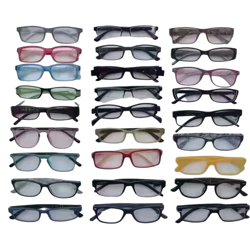 A collection of rectangular-framed square sunglasses for women men brand with uv400 protection in various colors and patterns