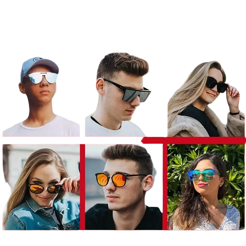 Square sunglasses for women men brand with uv400 protection featuring mystery style frames and silver black orange blue mirrored lenses