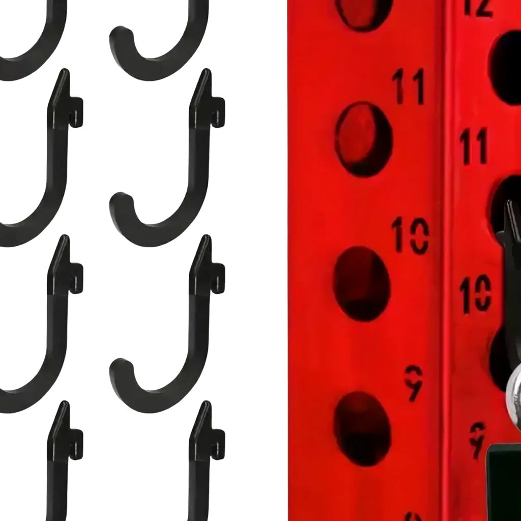Black plastic j-hooks heavy duty squat rack storage hooks for wall mounting weight holder use