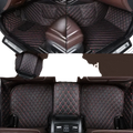 Ssangyong Tivoli custom leather car floor mats in black and red diamond quilted design with stitched detailing
