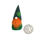 A plush St. Patrick’s Day leprechaun gnome doll in green attire made of soft fabric for festive decoration