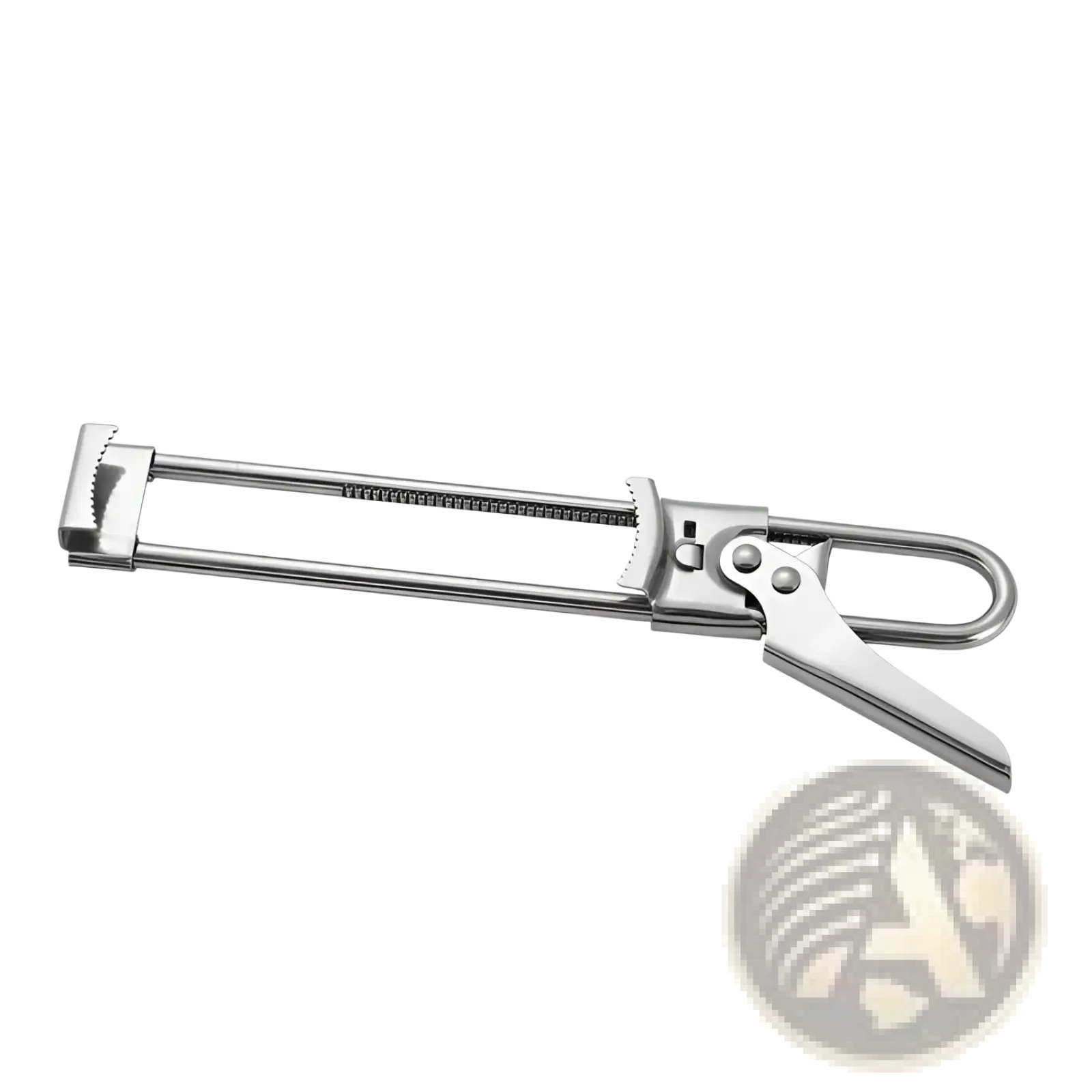 Stainless steel adjustable jar and bottle opener with sleek polished finish and ergonomic handles for comfortable use