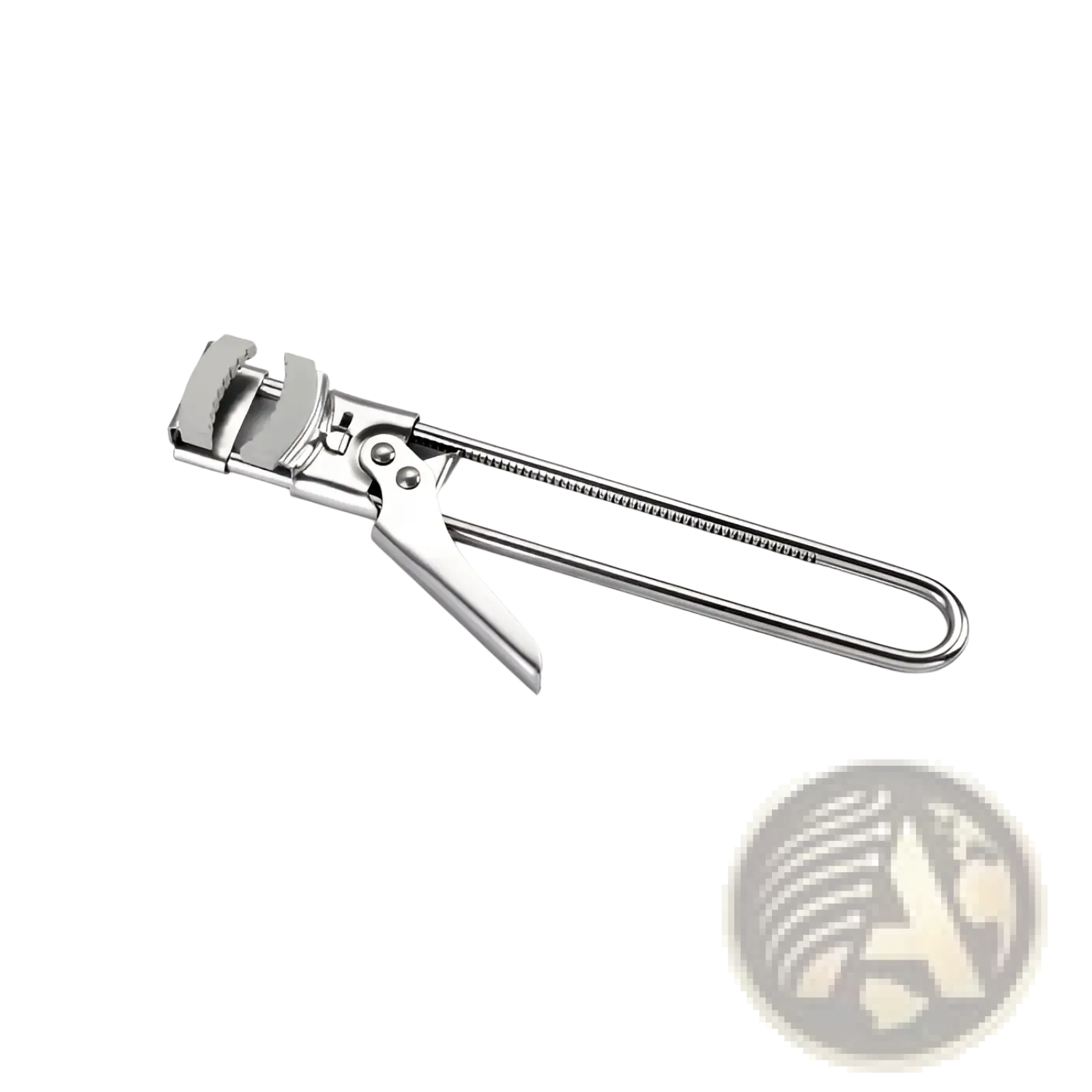 Stainless steel adjustable jar and bottle opener with sleek elongated handle and adjustable jaw mechanism