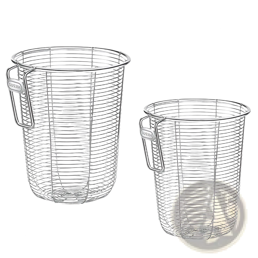 Stainless steel chopstick holder and dishwasher basket with wire mesh design and side handle in silver color